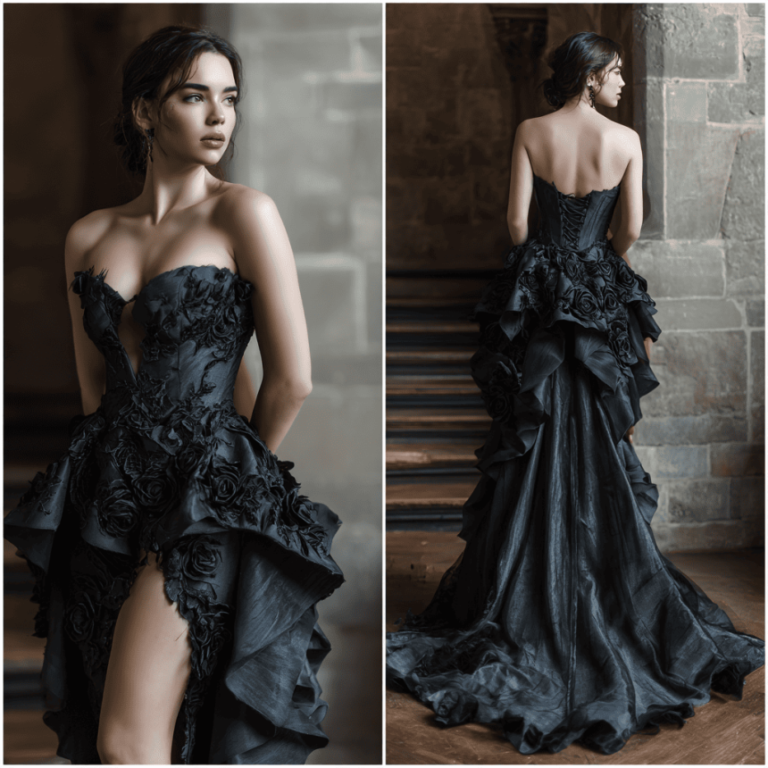 The Sophistication And Symbolism Of A Black Wedding Dress